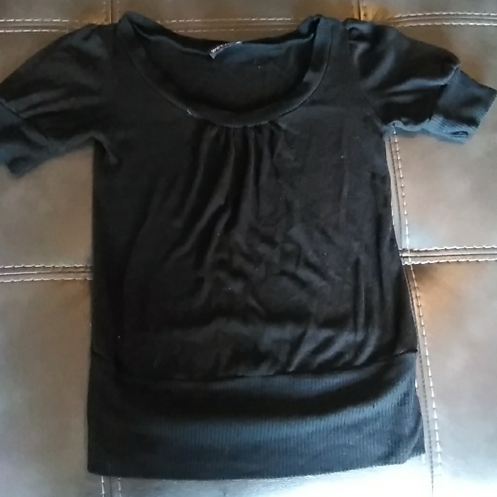 Black sweater short sleeve shirt